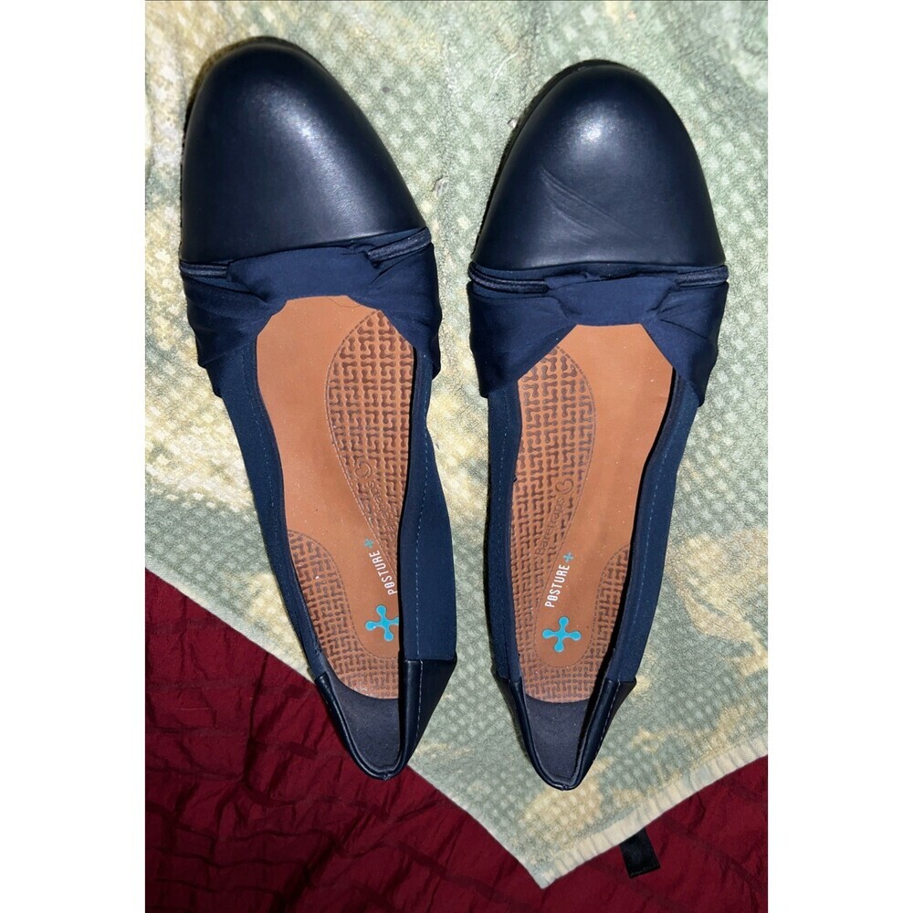 Baretraps Round Toe Slip On Blue Posture Plus Orthotic Comfort Flats Shoes